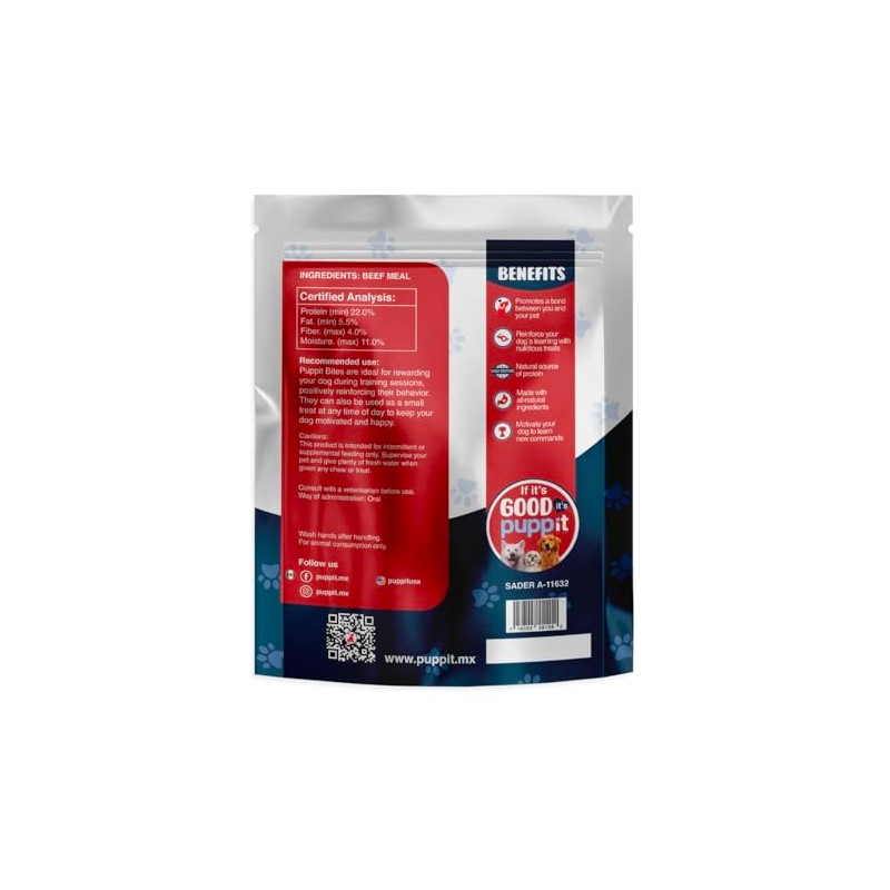 PUPP IT Premium Training Treats Beef Bites, Bocadillos de Entrenamiento