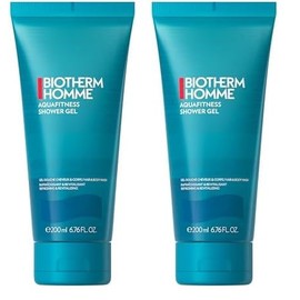 Biotherm Homme Aqua Fitness Shower Gel, belebendes Duschgel f√ºr M√§nner, mit Meeresduft, f√ºr ein erfrischtes Hautgef√ºhl, K√∂rper & Haare, 200 ml (Packung mit 2)