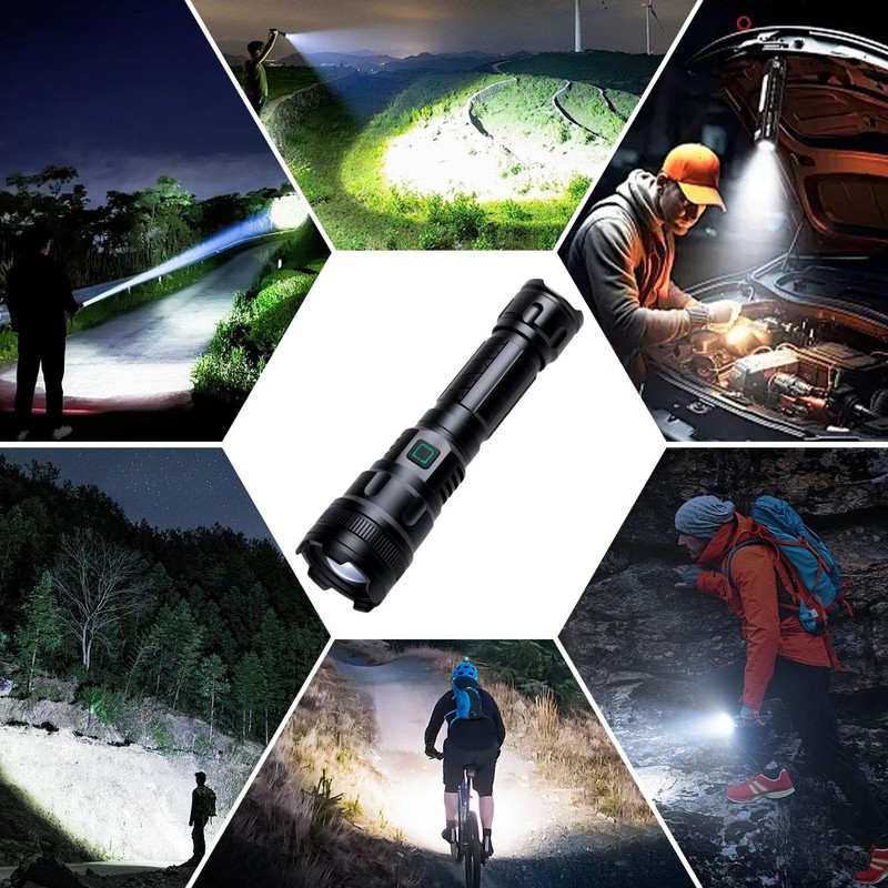 Durable & High Lumens 20,000LM Rechargeable Flashlights. 3-Mode LED Flashlight