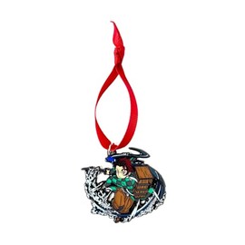 Fandom Emporium Demon Slaye, Tanjiroo, Nezukoo Ornament Gift Christmas Tree Winter Holiday Fandom Teen Adult Present Fan Pendant Durable (Water Swoosh)
