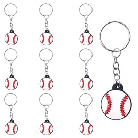 LJFEA Pack of 10 Baseball Key Chains Mini Baseball Kids Sports Gift Keychain, Baseball Key Chain, Baseball Club Keychain, Backpack Party Decoration