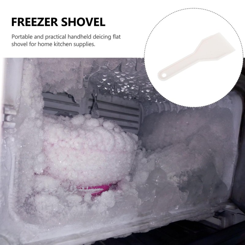 MAGICLULU 1pc Plastic Refrigerator Shovel White Refrigerator Scraper With Handle