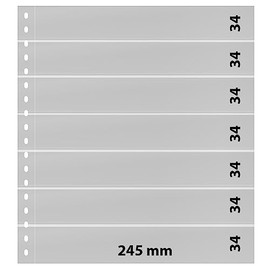 LINDNER Das Original Omnia Einsteckblatt mit 7 Streifen (34 mm) pro Seite, weiß, 10er-Packung