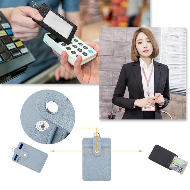 ID Card Holder - Horizontal & Vertical ID Card Case,