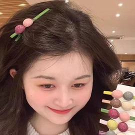 5-Pack Candy Color Hair Clips - Mini Alligator Clips with Resin Beads, Non-Slip Metal Hairpins for Women Girls (Assorted Colors), Sweet Hair Accessories for Daily Style