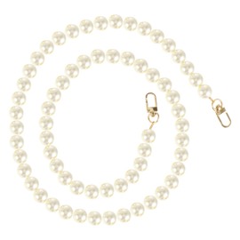VALICLUD Pearl Handbag Chain Pearl Pearl Shoulder Strap Crossbody Bag Chain Strap Replacement Handbag Belt for DIY Purses Deliveries 110 cm, White