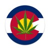 2X Sticker Set - Colorado Flag Pot Leaf - for