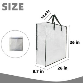 GONGKANGYUAN 25 Gallon Large Clear Storage Bags with Zipper and Handles, Blanket Bags for Closet Storage, Underbed Storage Organizer for Clothes Pillow Bedding Christmas Wreath