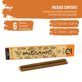 PALOSANTO - Natural Palo Santo Incense Sticks with Myrrh - 100% Natural - Flavored Incense Sticks - Shamanic Incense - Promotes Spirituality - 6 Sticks