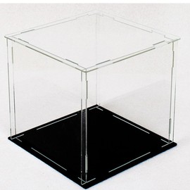 Clear Acrylic Display Case-Assemble Countertop Box with Black Base ,Dustproof Protection Showcase for Action Figures Toys Collectibles (12x12x12in/30x30x30cm)