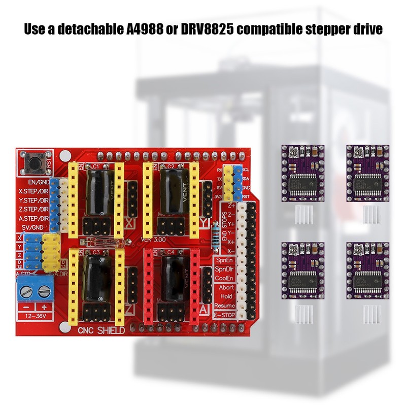 Witbot CNC Shield Expansion Board+drv8825 Stepper Motor Driver+Heat Sink for