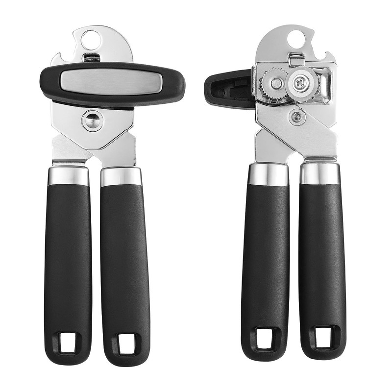 Manual can opener, stainless steel can opener with comfortable non-slip