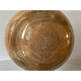 ✦ Bella-gems ✦ 60mm-2.4" - "Mysterious/Silky Velvety Flash"~Madagascar Peach Moonstone Sphere / Moon Magic / Crystal Healing / Crystal Grid - J1365