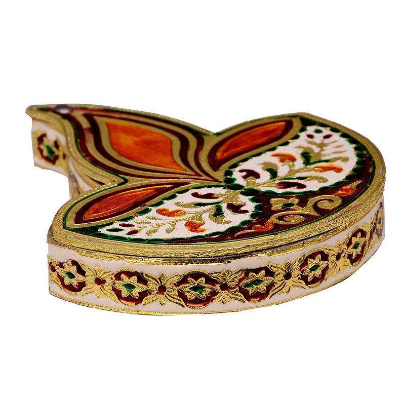 Purpledip Meenakari 3 deepak shaped dryfruit box (10440)