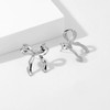 ENSKEFEN Silver Ribbon Bow Stud Earrings for Women Cute Ribbon