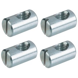 cyclingcolors 4x Cross Nut Bolts M8 x Length 20 mm x 12 mm Steel Furniture Cross Dowel Cylinder Nuts