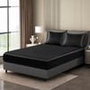 Luowei Fitted Sheet 180 x 200 cm Black Satin Silk