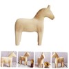 KOMBIUDA 2pcs Unfinished Wooden Horse Figurines for Painting Rustic Home