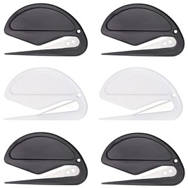 DELUXEFOX Letter Opener, Envelope Package Slitter, Set of 6, Envelope Opener Cutter Tool, Reusable Plastic Envelope Opener, Envelope and Parcel Mail Opener, Lightweight, Portable, Convenient,