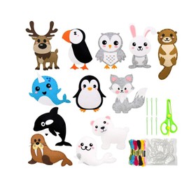 PEAKTOP NäHset Kinder, Diy Nähen Kinder Filzset, Tierformen Nähset Für Kind Ab 6 Jahre, Kreatives Filztiere Art Craft Für Jungen Und Mädchen (Waldtiere)