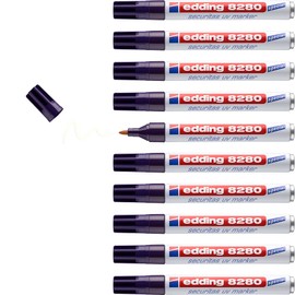 edding 8280 securitas uv marker - colourless - 10 pens- round nib 1.5-3 mm - black light marker - for hidden markings on almost any material - security marker, invisible ink pen, magic pen, geocaching