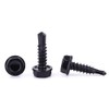 #14 x 1 Hex Washer Head Self Drilling Screws Black,