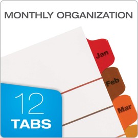 Oxford OneStep Binder Dividers, Jan-Dec 12 Tab Monthly Divider Sets, Customizable Table of Contents, Reversible Multicolor Tabs, 3 Sets (89401)