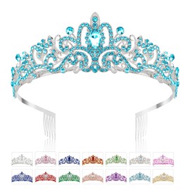 Crown, Blue Crown, Tiara Crown, Princess Crown, Birthday Crown, Crown Headband, Crowns for Women, Princess Tiara, Queen Crown, Hair Accessories Crystal Tiaras for Women Girl Bride Wedding Party Prom
