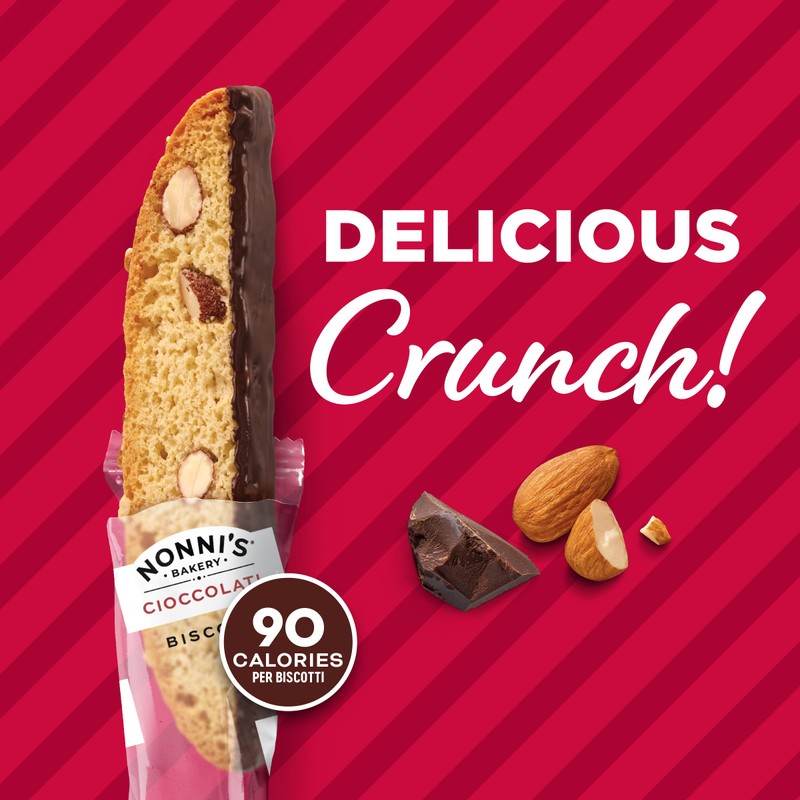 Nonni's Cioccolati Dark Chocolate Almond Biscotti Cookies – Individually Wrapped