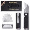 WORKPRO Premium Titanium Utility Knife, CNC Unibody Black/Gray w/10 Extra