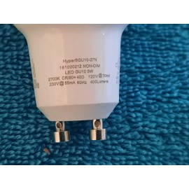 Hyperikon SGU10-27N LED 85-265v 5W, GU10 Bi-Pin Base Spotlight Bulb, 2700K  6pk