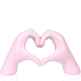 SINTENILL Heart Hands Sculpture, Pink Room Decor Aesthetic for Living Room Bedroom, Love Finger Shelf Decor for Office, Coffee Table, Dresser, Bathroom, Wedding, Party, Gifts for Girl