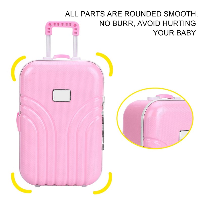 JTLB Baby Suitcase Toy Cute Plastic Rolling Suitcase Mini Luggage