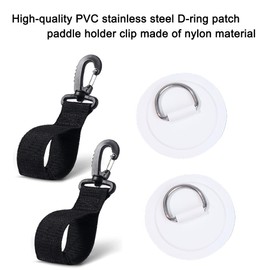 SHINETEC 4 Stück Kajak Paddle Storage Clip & D-Ring Patch Kits für Schlauchboot Surfbrett Floß SUP Deck Zubehör