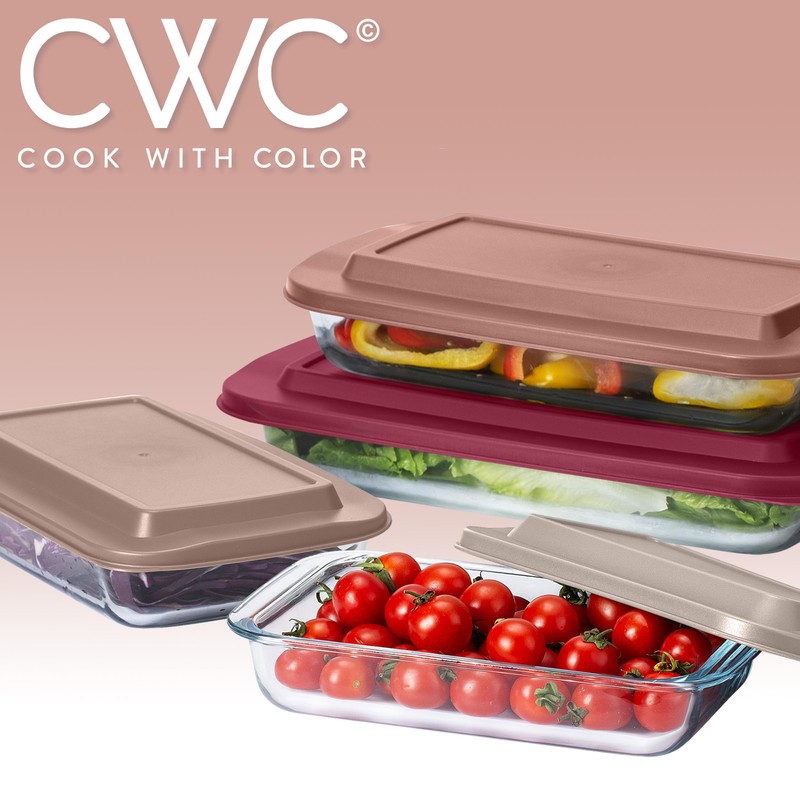 COOK WITH COLOR 8-Piece Deep Glass Baking Dish Set with