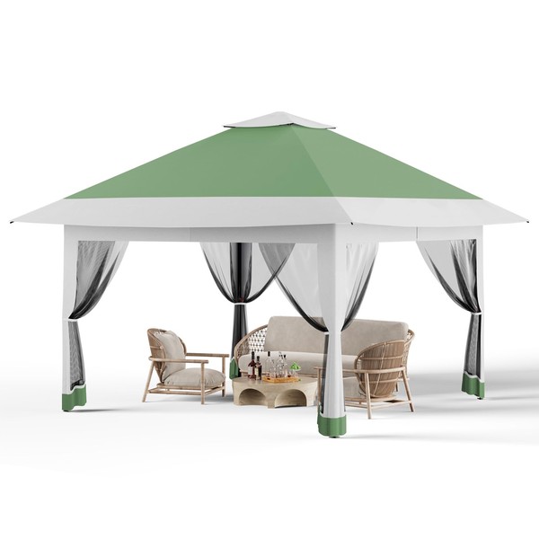 Pop Up Gazebo 12x12FT Canopy Tent with Mosquito Netting, Outdoor
