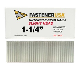 1-1/4" SLIGHT HEAD BRAD NAILS 18GA GALV 5,000ct | AY15
