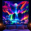 Avinyl Blacklight Mountain Wall Tapestry for Bedroom Aesthetic, Black Light