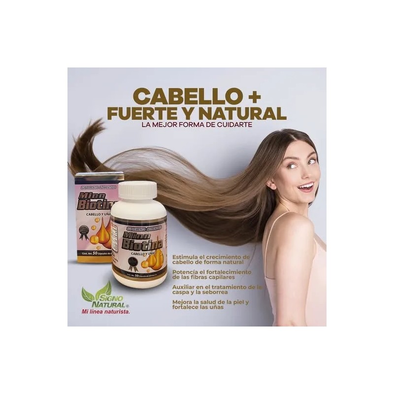 Biotina Minn Signo Natural 50 Cps Cabello Y Uas Unidad