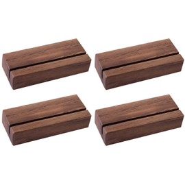 Audiophile Wooden POP Stand for Business Cards, Price Tags, POP, Store Business Card Holder, Price Card Spotter Display, Natural Material, Slit Stand, Dark Brown, Set of 4