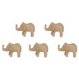 Décopatch AP152Opack - Set of 5 brown pulped paper holders 10x8x7 cm, Elephant - DIY - Customisable Décor - Completely Personalise - Creative Leisure Activity