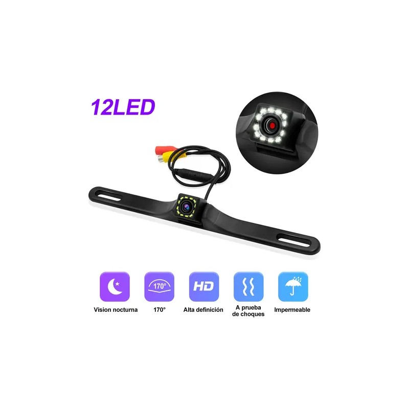 Cámara De Marcha Atrás Para Coche 12 Luces Led Impermeable