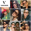 VANLINKER Retro Square Aviator Sunglasses for Women Men 70s Vintage