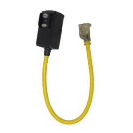 Yellow Jacket 2877 120V/15A Right Angle GFCI 12/3 SJTW 2’ Cord Set with Lighted Receptacle