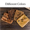 1 Pcs Leather Mini Medieval Pouch Keychain, small leather drawstring