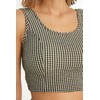 TRENDYOL Women's Plaid Gofre Woven Grain Blouse, black