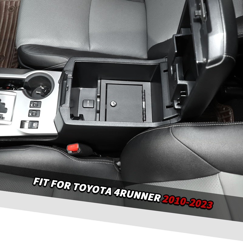 Jimen Fit for Toyota 4Runner 2010-2023, Locking Center Console Armrest