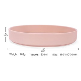 MACE CORPORATION FOOD GRADE ROUND SILICONE Plates for Babies & Toddlers | 100% Silicone | Microwave & Dishwasher Safe|BPA Free Soft and Durable (Dark Pink)