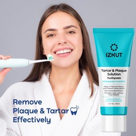 Plaque & Tartar Remover Toothpaste for Teeth: Removes Plaque & Reduces Tartar - Long-Lasting Fresh Breath, Gum-Friendly, SLS Free, Enamel Support Toothpaste for Adults & Kids, Wintergreen (2.11 Oz)