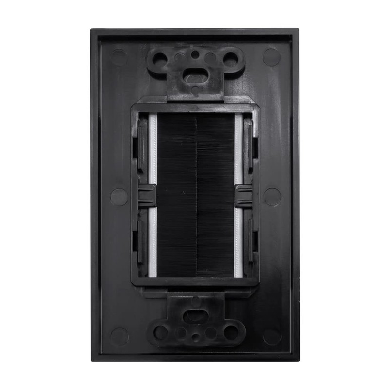 Construct Pro Single-Gang Décor Brush Plate (Black Plate w/Black Brush)